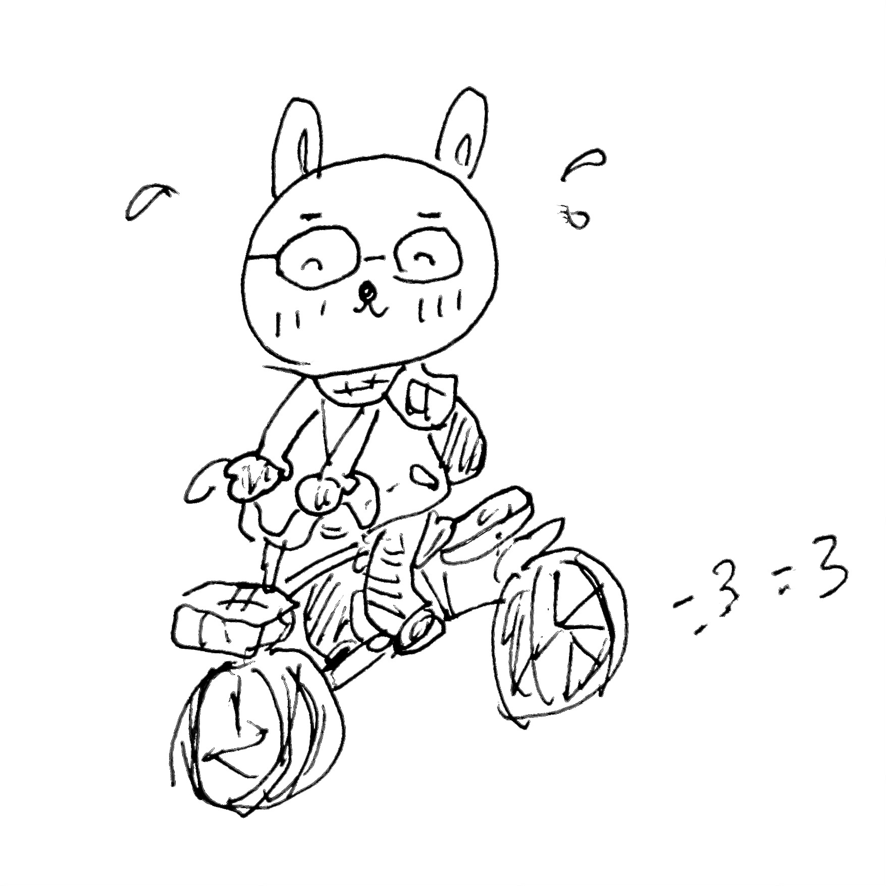 写真2 自転車で移動し訪問する舘澤の姿(2026年1月8日、利用者さんが描いたイラスト)